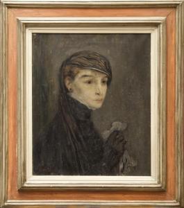 CHENTOFF Polia 1896-1933,portrait of a lady in widow's garb,Reeman Dansie GB 2018-07-31