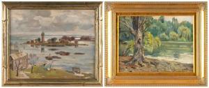 CHEREPOV George 1909-1987,a seascape and a view of a duck pond,Eldred's US 2023-08-30