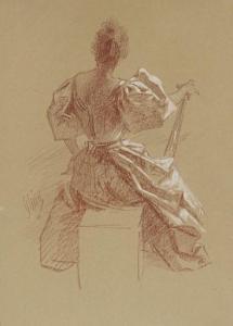 CHERET Jules 1836-1932,Elégante assise de dos,1836,Millon & Associés FR 2016-11-23