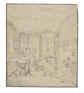 CHERNETSOV Nikanor Grigorevich,Croquis d'une piéce au Palais d' Hiver,1837,Eric Caudron 2023-03-31