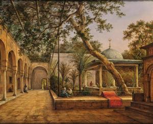 CHERNETSOV Nikanor Grigorevich,The Khabanija-Fountain in Cairo,1853,Palais Dorotheum 2024-04-25