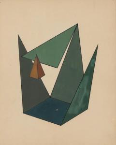 CHERNIKHOV Iakov 1889-1951,Abstract Composition (Green-Grey) Geometric Figu,1928-1930,William Doyle 2020-11-12