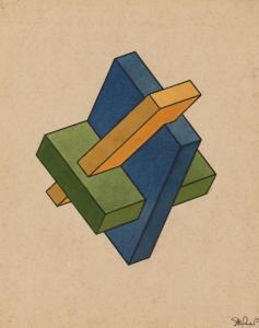 CHERNIKHOV Iakov,Blue-Green-Yellow Geometric Composition,1928-1930,William Doyle 2020-11-12