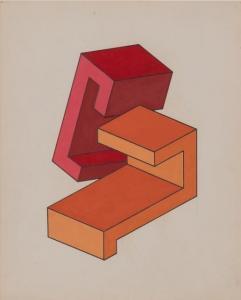 CHERNIKHOV Iakov 1889-1951,Two Complicated (Red & Orange) Dimensional Figur,1928-1930,William Doyle 2020-11-12