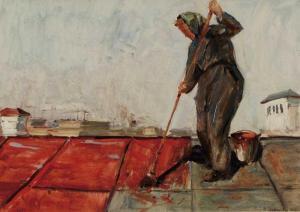 CHERNIKOVA Nadezdha Yeliseyevna 1917-1995,Painting the Roof,1966,Whyte's IE 2009-12-07