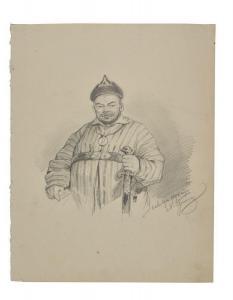 CHERNYSHEV ALEXEI FILIPPOVICH 1824-1863,Portrait d'un représentant du peuple des ,1842,Eric Caudron 2023-03-31