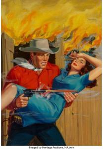 CHERRY Sam 1905-1975,Burned Prairies, Thrilling Ranch Stories cover, Fe,1943,Heritage US 2021-04-29