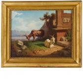 CHERUBINI Andrea 1833-1905,Paesaggio romano con rovine e capre,1870,Wannenes Art Auctions 2017-11-29