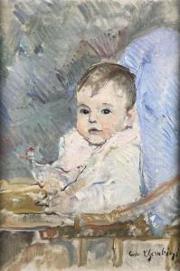 CHERUBINI Carlo 1897-1978,Bébé dans sa chaise,Saint Germain en Laye encheres-F. Laurent 2025-04-19