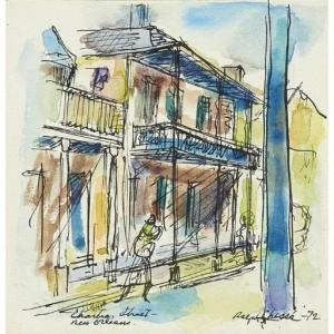 CHESSE RALPH A 1900-1991,Chartres Street, New Orleans,1972,Clars Auction Gallery US 2021-10-17