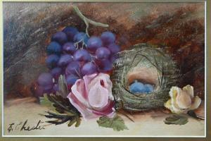 CHESTER E,Still life study with bird nest, flowers and grapes,Andrew Smith and Son GB 2022-01-15