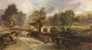 CHESTER George 1813-1897,Bridge Over a Stream near Carrickfergus, Northern ,Hindman US 2019-11-19
