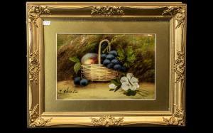 CHESTERS Evelyn 1875-1929,Still life depicting fruit in basket,Gerrards GB 2021-12-21