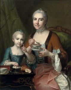 CHEVALIER Jean 1725-1790,Portrait of an elegant lady and her daughter,1755,Christie's GB 2010-04-13