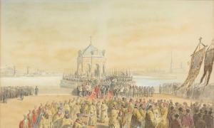 CHEVALIER Nicolas,The Blessing of the Neva, St Petersburg, attended ,1891,Sworders 2023-04-04