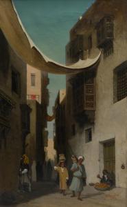 CHEVALIER Robert Magnus,Street Scene in the Arab Quarter, Cairo,1887,Leonard Joel 2019-06-04
