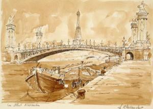 CHEVAUCHET JEAN 1937,Paris -Le pont Alexandre,Mercier & Cie FR 2008-06-07