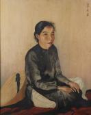 CHEVRIERES Georges,Portrait de femme, Kon Tum,1937,Aguttes FR 2018-02-13
