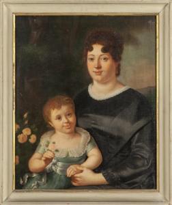 CHIANTORE Stafano 1772-1849,Ritratto di mamma con bambino che regge in mano un,Boetto IT 2021-06-09