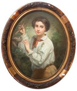 CHIAPORY Bernard Charles 1800-1800,Young Boy Examining Bird's Nest,1852,Mealy's IE 2015-10-21
