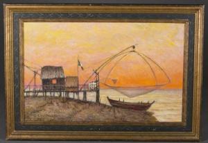 CHIARAMONTI Giovanni 1885-1942,Italian dock landscape,Quinn's US 2015-09-12