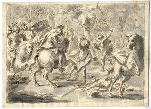 CHIAVISTELLI Jacopo 1621-1698,Scena di combattimento tra cavalieri,1680,Gonnelli IT 2014-05-17