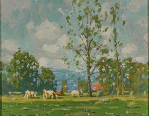 CHICHESTER Cecil 1891-1963,Rural Landscape with Cows and Woodstock New York (,Weschler's 2023-03-10