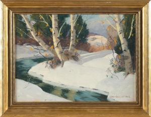 CHICHESTER Cecil 1891-1963,Winter scene with birches,Eldred's US 2024-02-16