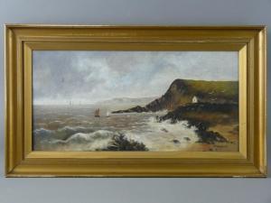 CHICHESTER W,rocky Devonshire coastal scene with yachts etc,Rogers Jones & Co GB 2017-10-31