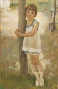 CHIESA Pietro 1876-1959,Portrait de fillette, VI,1927,Piguet CH 2021-12-08