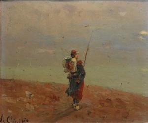 CHIGOT Alphonse Charles 1824-1917,Soldat devant la mer,Siboni FR 2023-02-12