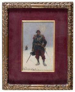 CHIGOT Alphonse Charles 1824-1917,Soldato su campo innevato,1898,Babuino IT 2022-01-19
