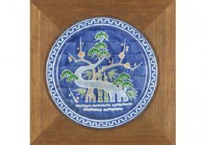 Chikusen MIURA,Blue and white porcelain pine tree, bamboo amd plu,Mainichi Auction JP 2017-10-07