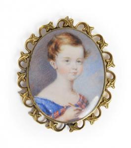 CHILDE James Warren,Miniature Bust Portrait of a Boy, wearing a blue s,Tennant's 2021-05-22