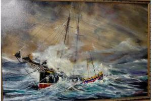 CHILDS Ernie 1947-2019,The Alfred Corry in stormy seas,Lacy Scott & Knight GB 2015-03-07