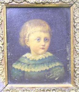 CHILDS Lillian E 1900-1900,miniature portrait of a child,1884,Andrew Smith and Son GB 2007-04-03