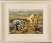 CHILDS Philip S.,Figures picking Potatoes,Tooveys Auction GB 2016-03-23