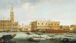 Vincenzo Chilone - Venise, Le Bucentaure Près Du Palazzo Ducale