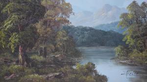 CHILTON T,A river landscape with mountains in the background,Criterion GB 2021-08-25