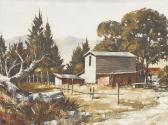 CHILVERS Robert,Farmyard Spring Creek,1968,Webb's NZ 2021-09-20