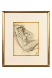 CHIMOT Édouard Jules 1880-1959,Réunion de sept pièces encadrées Nus féminins Proc,Aguttes 2023-09-19