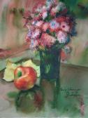 CHINASON P 1900-1900,Flowers in a vase with an apple,Rosebery's GB 2008-06-10