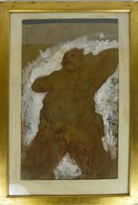 CHINESE SCHOOL,A male figure on a white background,1946,Lyon & Turnbull GB 2014-02-13