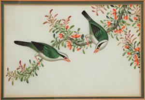 CHINESE SCHOOL,a pair of magpies on a magnolia branch,Mallams GB 2017-09-27