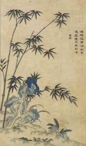 CHINESE SCHOOL,bamboo amongst rocks and lingzhi; accompanied by a,Christie's GB 2015-01-28