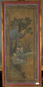 CHINESE SCHOOL,Beauty with attendant amid a lush garden scene,Chait US 2018-02-25