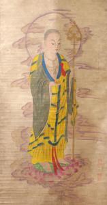 CHINESE SCHOOL,Bodhisattva bearing a peach and a staff and standi,John Nicholson GB 2016-09-02