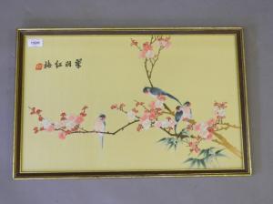 CHINESE SCHOOL,exotic birds on a prunus blossom branch,Crow's Auction Gallery GB 2016-08-03