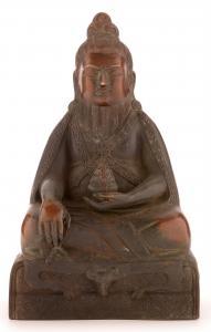 CHINESE SCHOOL,figure of a seated bearded Buddha in meditative pose,Anderson & Garland GB 2018-12-04