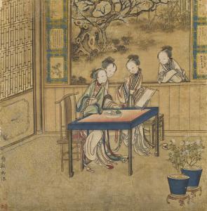 CHINESE SCHOOL,four beautiful maidens conversing,Sotheby's GB 2019-05-17